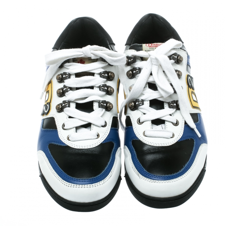 Pre Owned DSquared2 Multicolor Leather Winner Lace Up Sneakers Size 42
