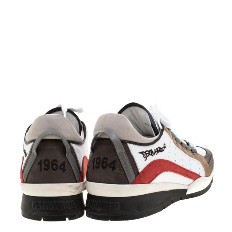 Pre Owned Dsquared2 Multicolor Leather And Suede 551 Platform Sneakers Size 43