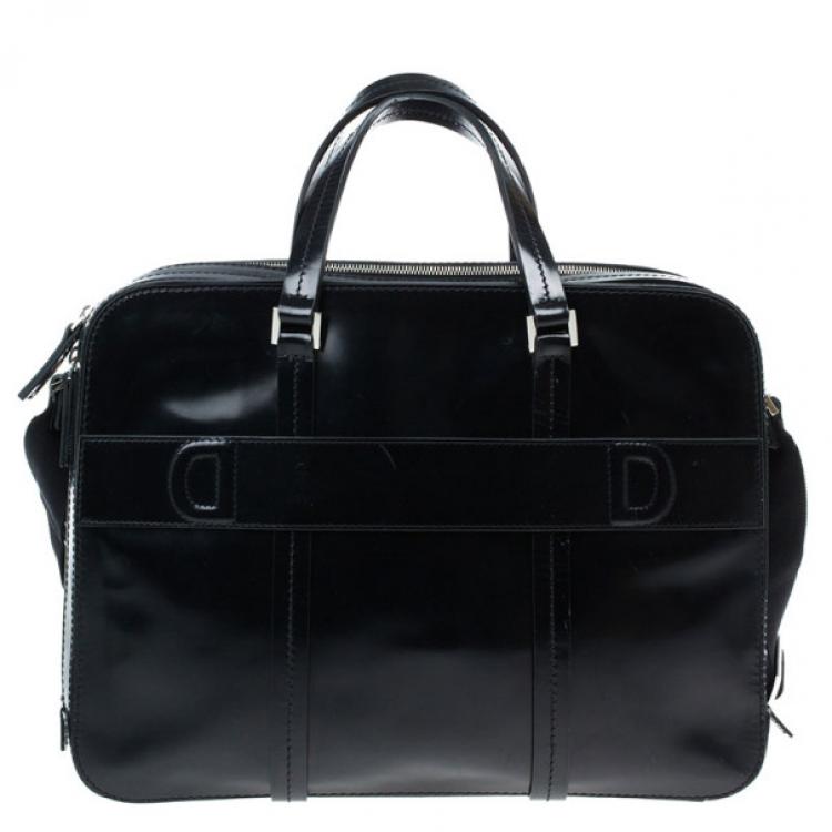 Pre Owned Dsquared2 Black Leather Men Travel Bag