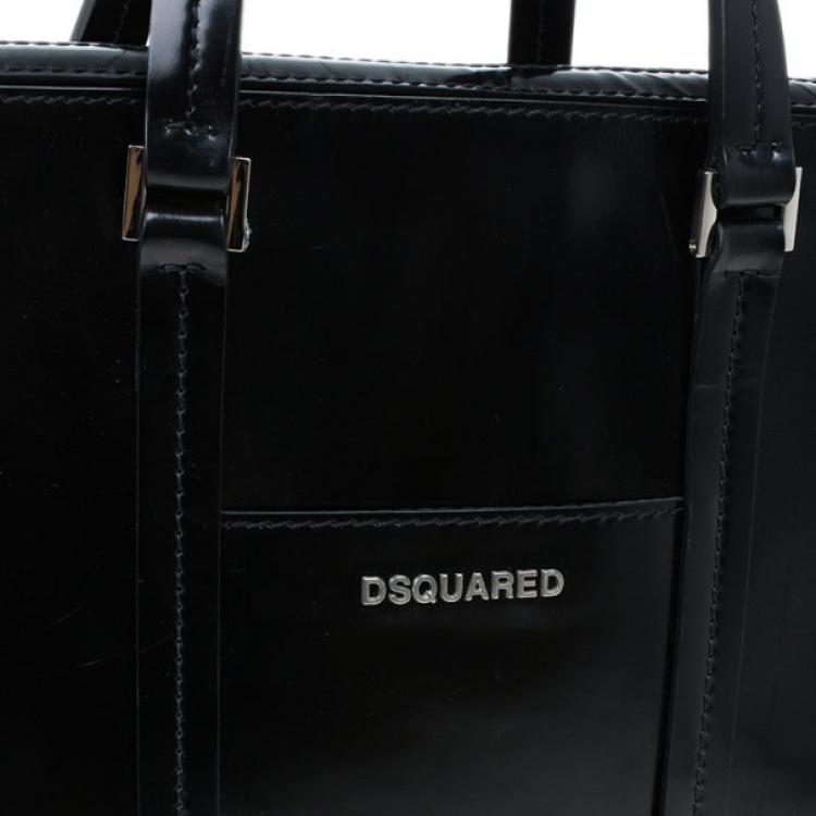 Pre Owned Dsquared2 Black Leather Men Travel Bag