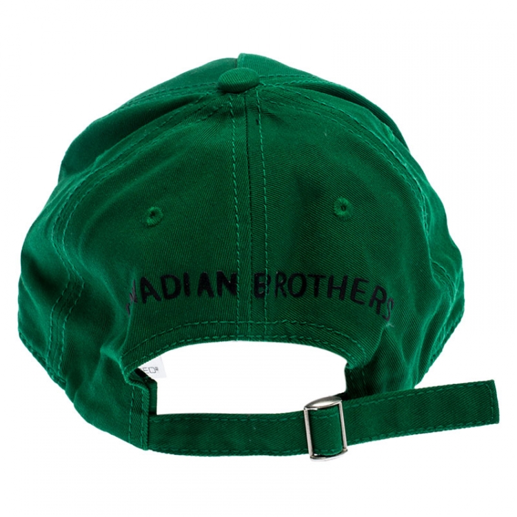 Pre Owned DSquared2 Green Maple Print Distressed Baseball Cap