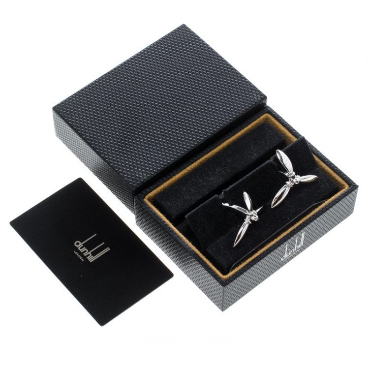 Pre Owned Dunhill Propeller Motif Silver Cufflinks