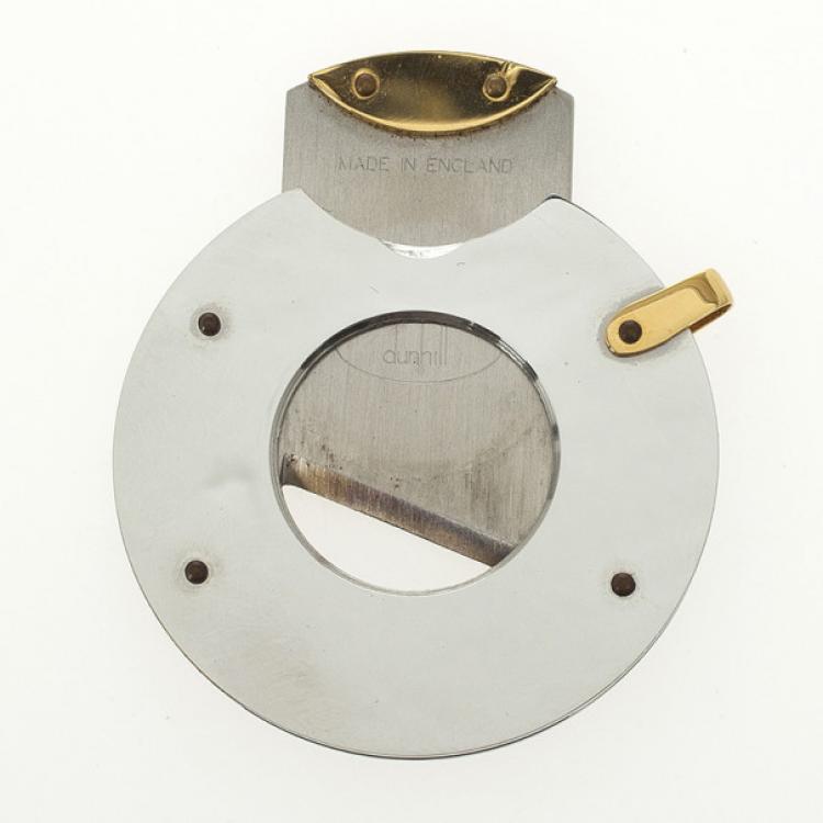Pre Owned Dunhill Gold Plated Stainless Steel Guillotine Cigar Cutter 