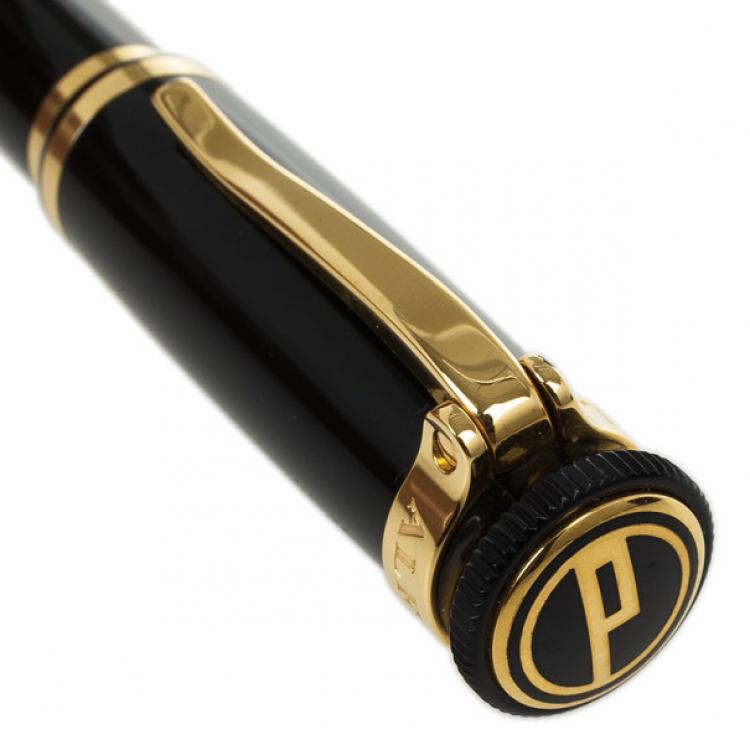 Pre Owned Dunhill Sentryman Black Resin Gold Plated Pen Ballpoint