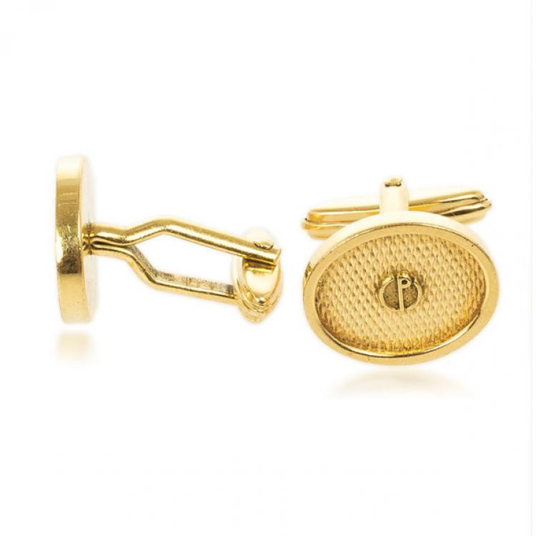 Pre Owned Dunhill Oval Gold Plated Cufflinks