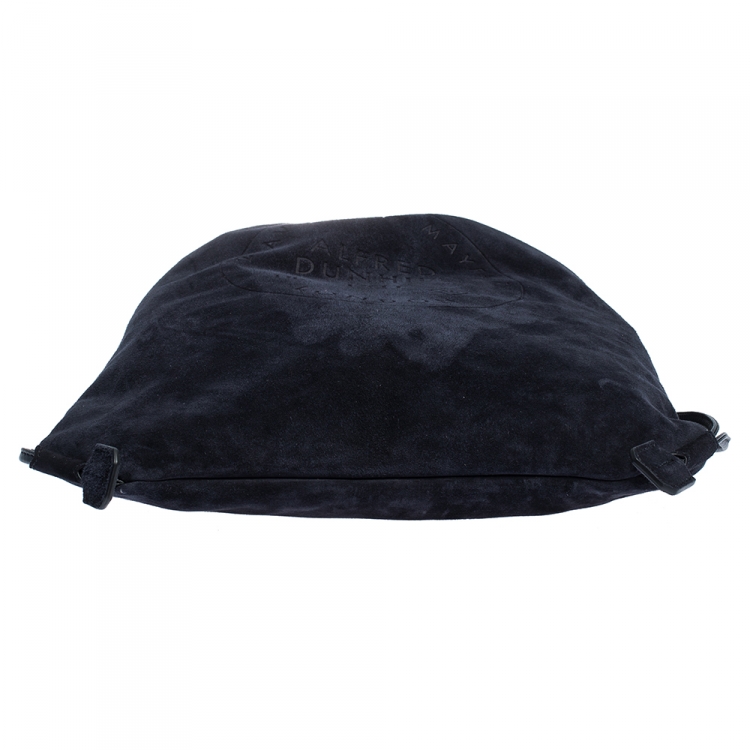 Pre Owned Dunhill Midnight Blue Suede Chiltern Drawstring Backpack