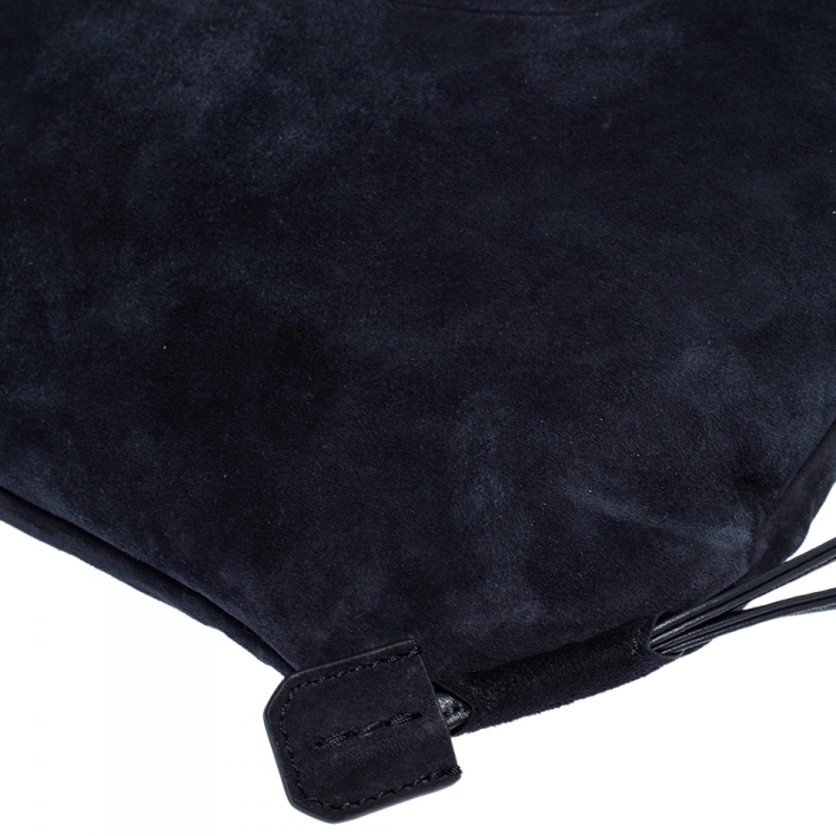 Pre Owned Dunhill Midnight Blue Suede Chiltern Drawstring Backpack