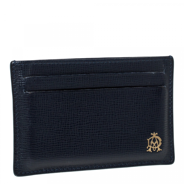 Pre Owned Dunhill Blue Leather Card Holder