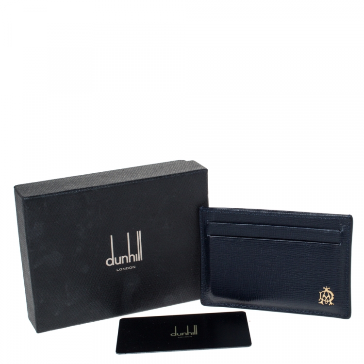 Pre Owned Dunhill Blue Leather Card Holder
