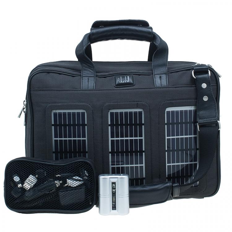 Pre Owned Dunhill Black Nylon Avorities Solar Panel Messenger Bag