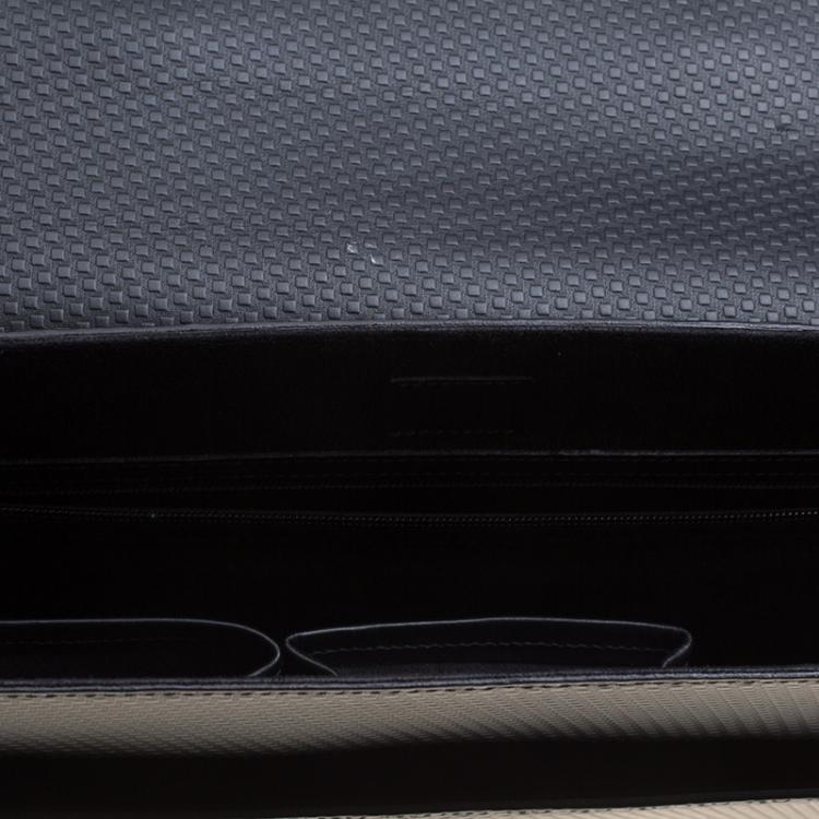 Pre Owned Dunhill Black Textured Leather Bourdon Briefcase