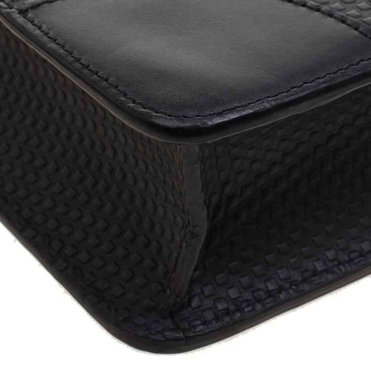 Pre Owned Dunhill Black Textured Leather Bourdon Briefcase