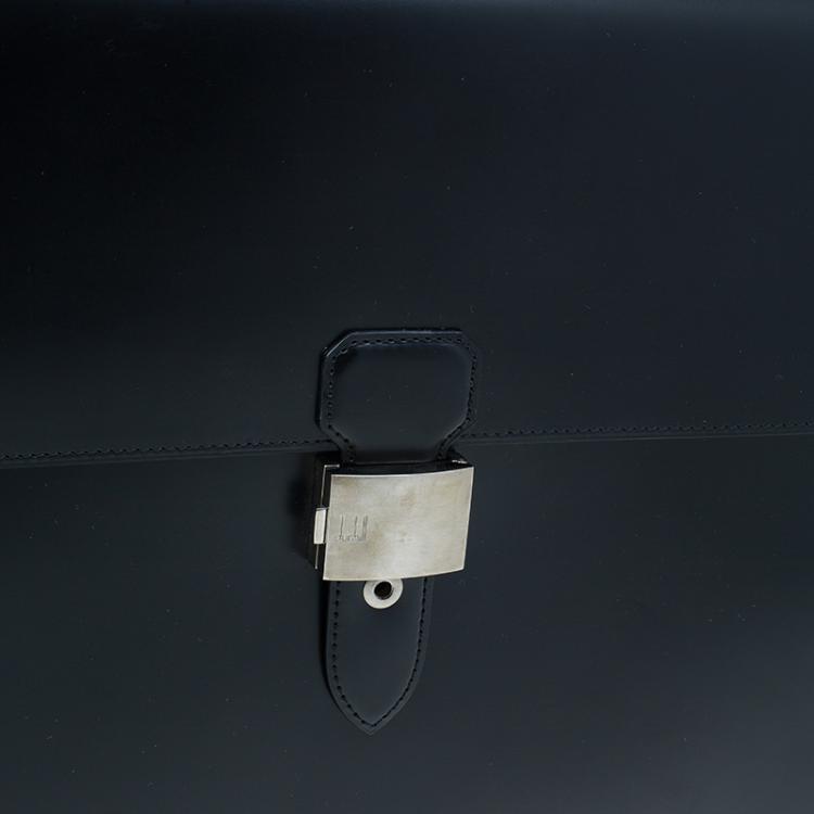 Pre Owned Dunhill Black Leather Confidential Briefcase