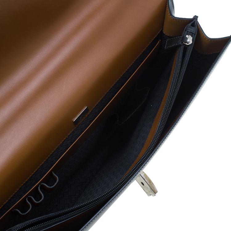 Pre Owned Dunhill Black Leather Confidential Briefcase