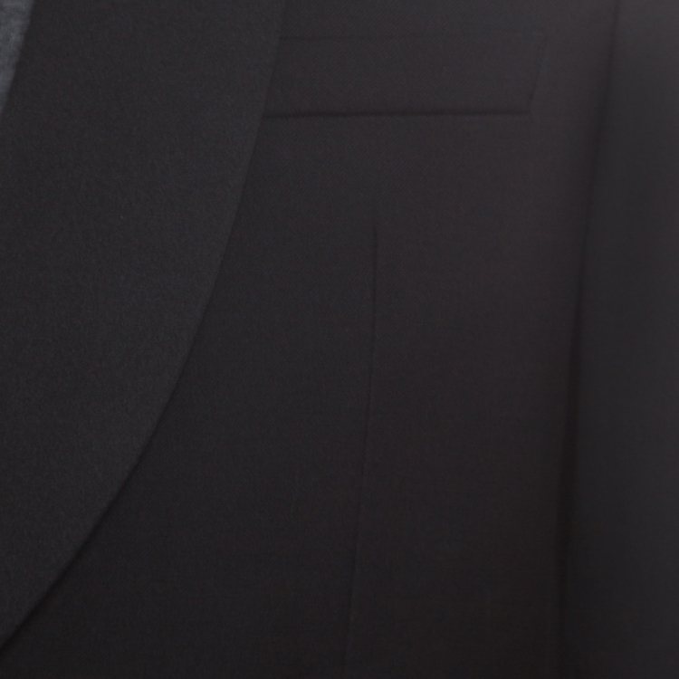 مملوكة مسبقًا Emporio Armani Black Wool Shawl Lapel Tuxedo Blazer L