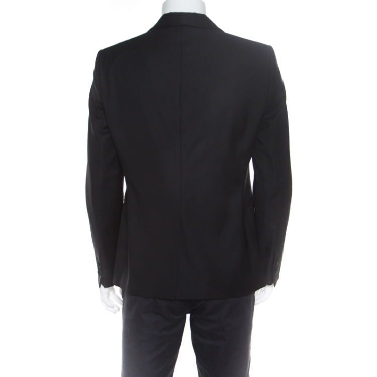 مملوكة مسب�قًا Emporio Armani Black Wool Shawl Lapel Tuxedo Blazer L