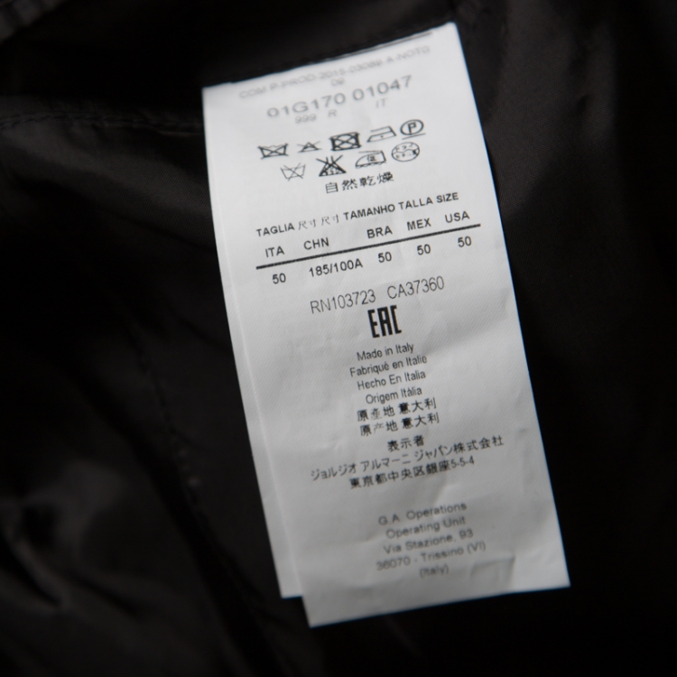 مملوكة مسبقًا Emporio Armani Black Wool Shawl Lapel Tuxedo Blazer L