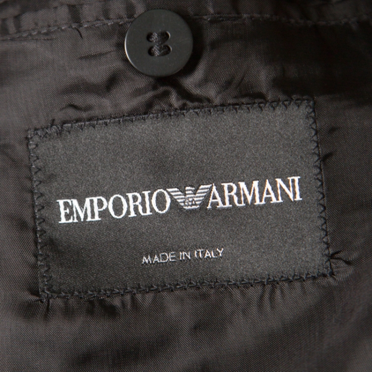 مملوكة مسبقًا Emporio Armani Black Wool Shawl Lapel Tuxedo Blazer L