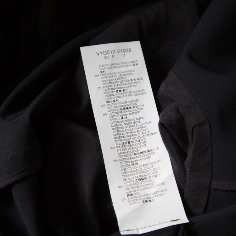Pre Owned Emporio Armani Navy Blue Wool Knit Lapel Detail Tailored Blazer XXXL