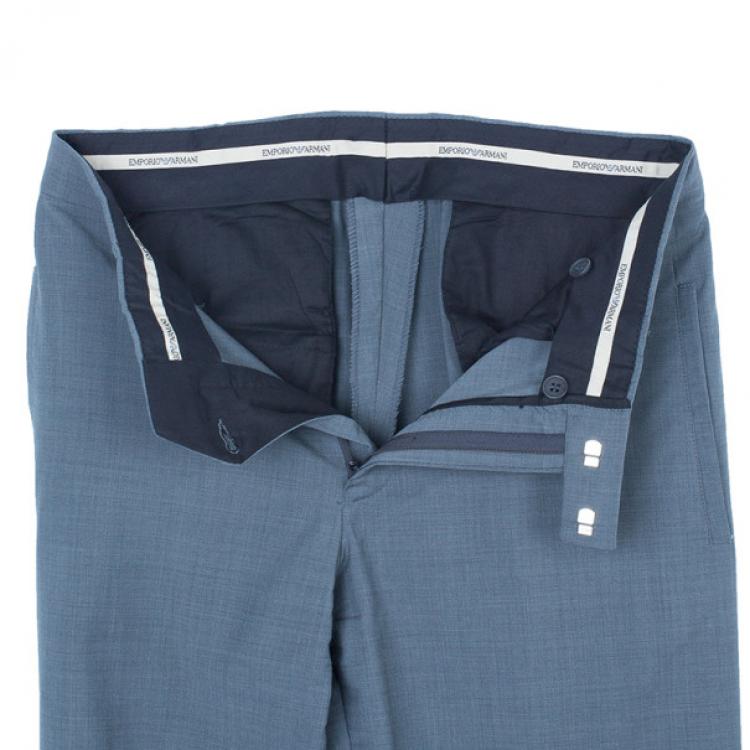 Pre Owned Emporio Armani Grey Formal Men's Trousers M
