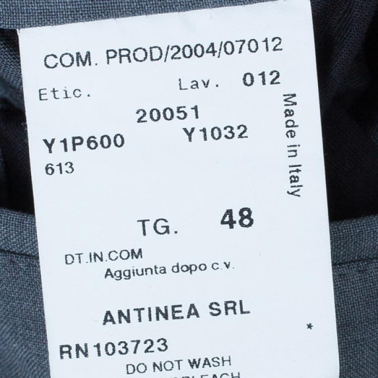 Pre Owned Emporio Armani Grey Formal Men's Trousers M