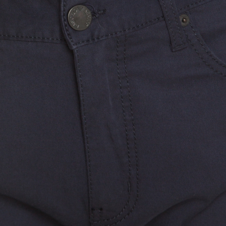مملوكة مسبقًا Emporia Armani Navy Blue Cotton Stretch Regular Fit Trousers M