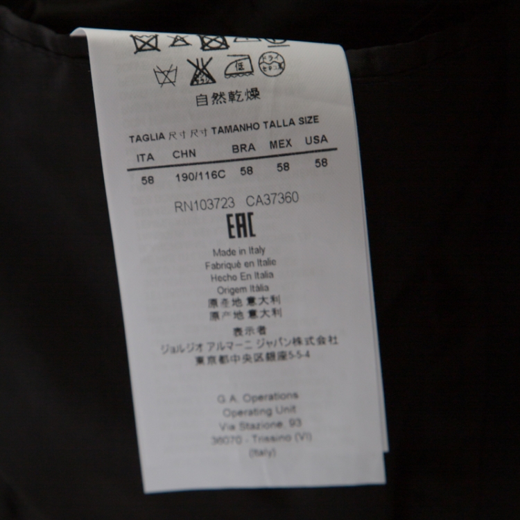 مملوكة مسبقًا Emporio Armani Black Wool Satin Shawl Lapel Tuxedo Blazer 4XL
