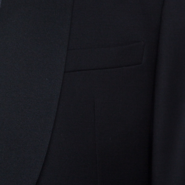 مملوكة مسبقًا Emporio Armani Black Wool Satin Shawl Lapel Tuxedo Blazer 4XL