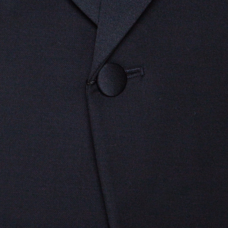 مملوكة مسبقًا Emporio Armani Black Wool Satin Shawl Lapel Tuxedo Blazer 4XL