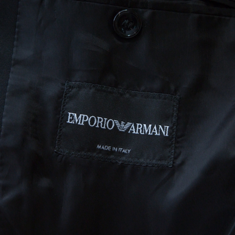 مملوكة مسبقًا Emporio Armani Black Wool Satin Shawl Lapel Tuxedo Blazer 4XL