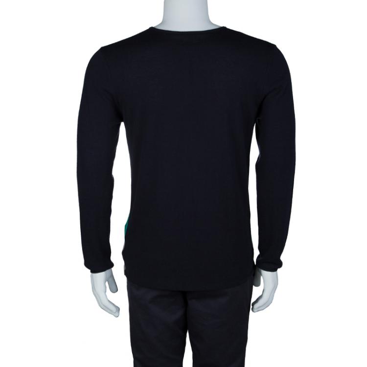 Pre Owned Emporio Armani Color Block  V-Neck Sweater M