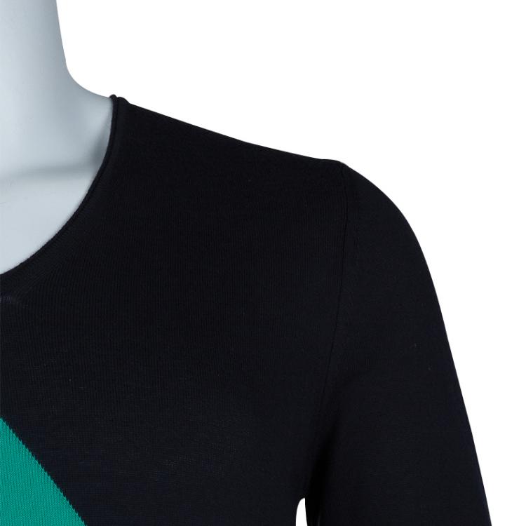 Pre Owned Emporio Armani Color Block  V-Neck Sweater M