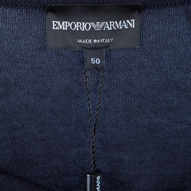 Pre Owned Emporio Armani Color Block  V-Neck Sweater M