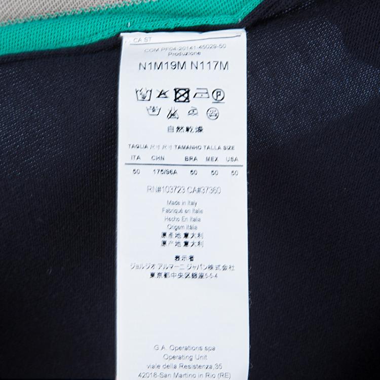 Pre Owned Emporio Armani Color Block  V-Neck Sweater M