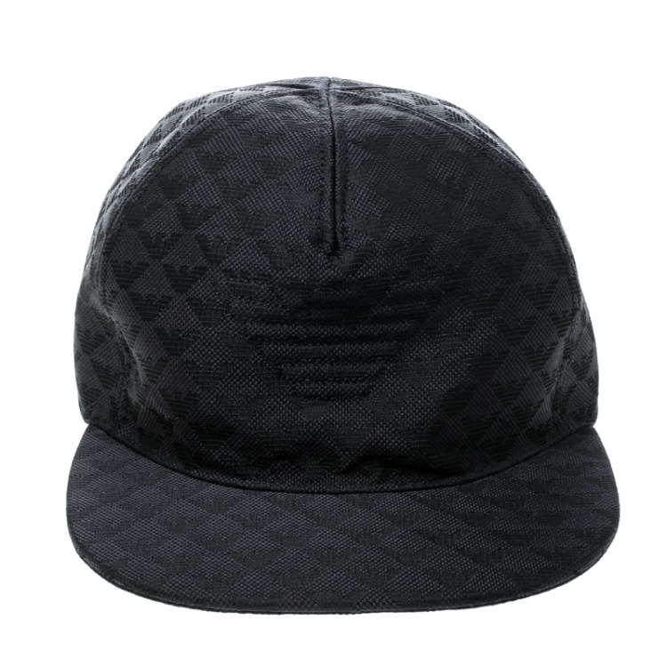 Pre Owned Emporio Armani Navy Blue Logo Detail Baseball Cap S