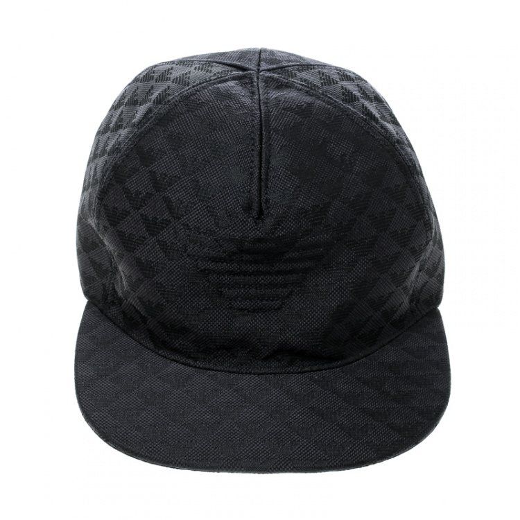 Pre Owned Emporio Armani Navy Blue Logo Detail Baseball Cap S