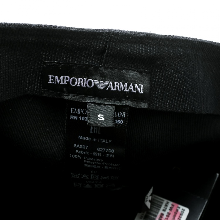 Pre Owned Emporio Armani Navy Blue Logo Detail Baseball Cap S