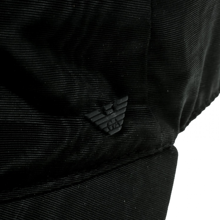 Pre Owned Emporio Armani Black Moire Effect Baseball Cap M