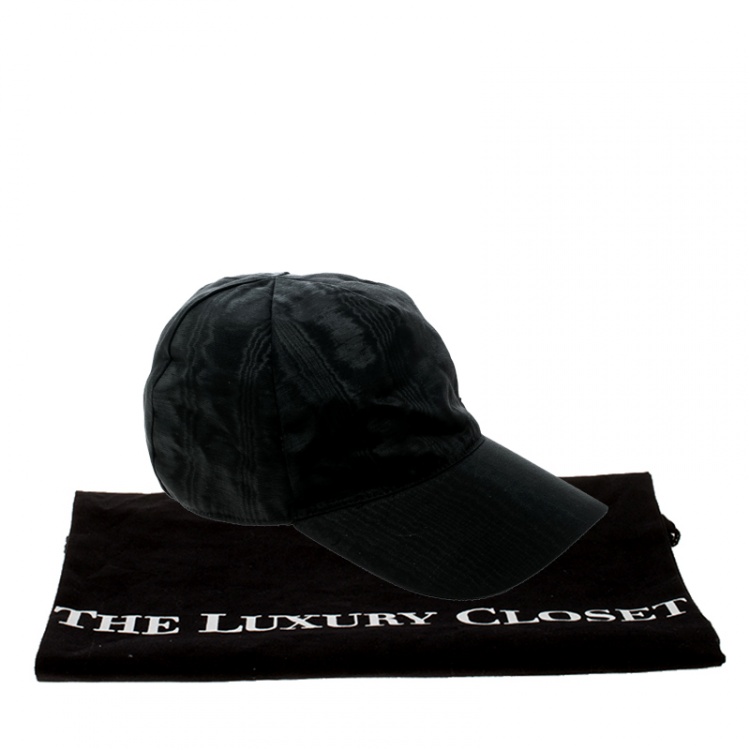 Pre Owned Emporio Armani Black Moire Effect Baseball Cap M