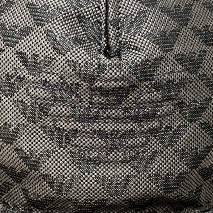 Pre Owned Emporio Armani Grey Monogram Logo Embroidered Baseball Cap S