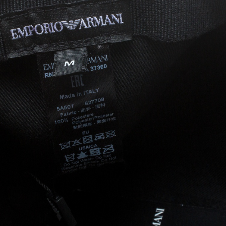 Pre Owned Emporio Armani Electric Blue Monogram Logo Embroidered Baseball Cap M