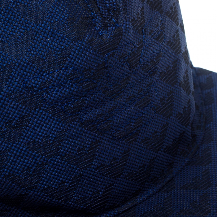 Pre Owned Emporio Armani Electric Blue Monogram Logo Embroidered Baseball Cap L