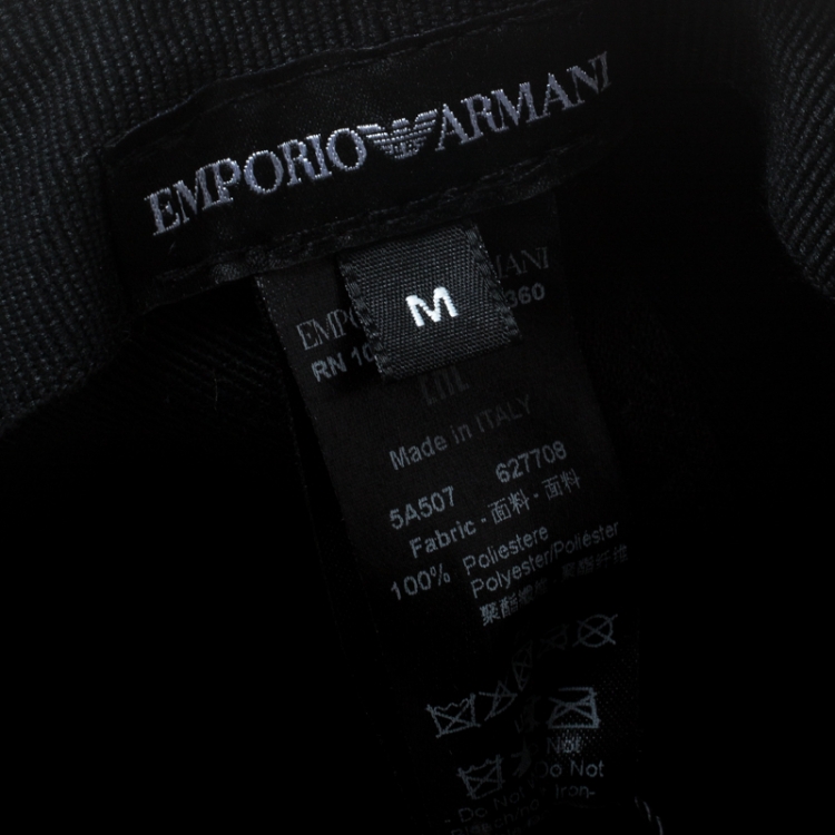 Pre Owned Emporio Armani Brown Monogram Logo Embroidered Baseball Cap M