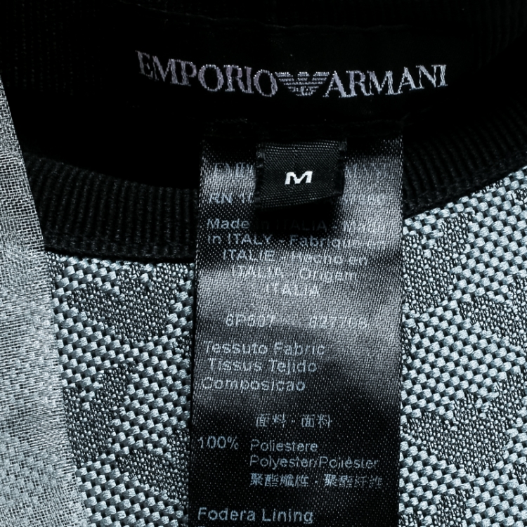 Pre Owned Emporio Armani Slate Grey Monogram Logo Embroidered Baseball Cap M