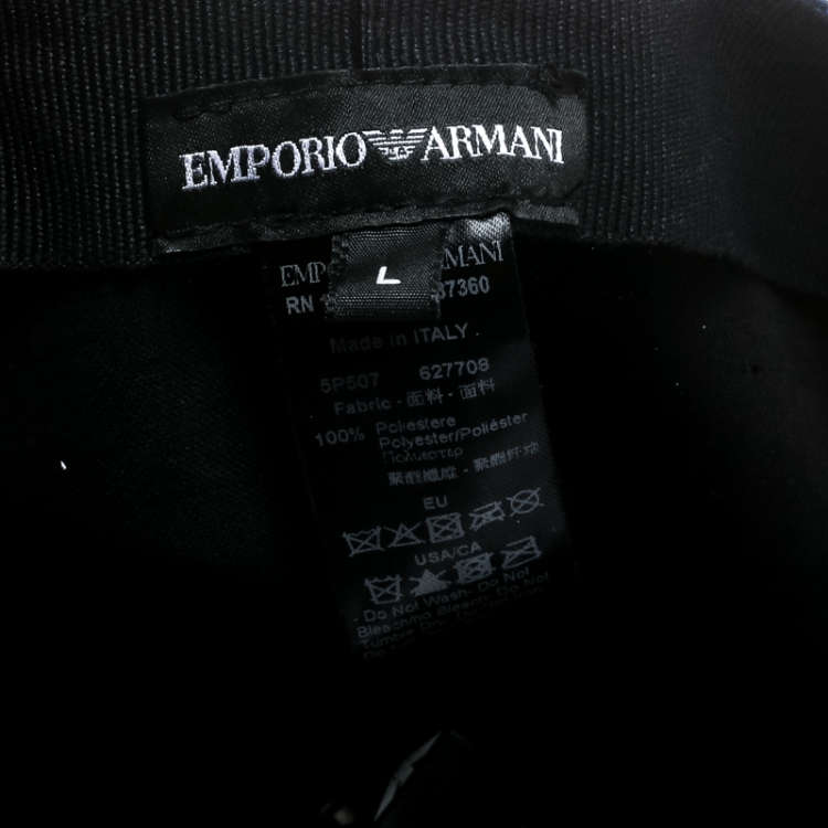 Pre Owned Emporio Armani Electric Blue Monogram Logo Embroidered Baseball Cap L
