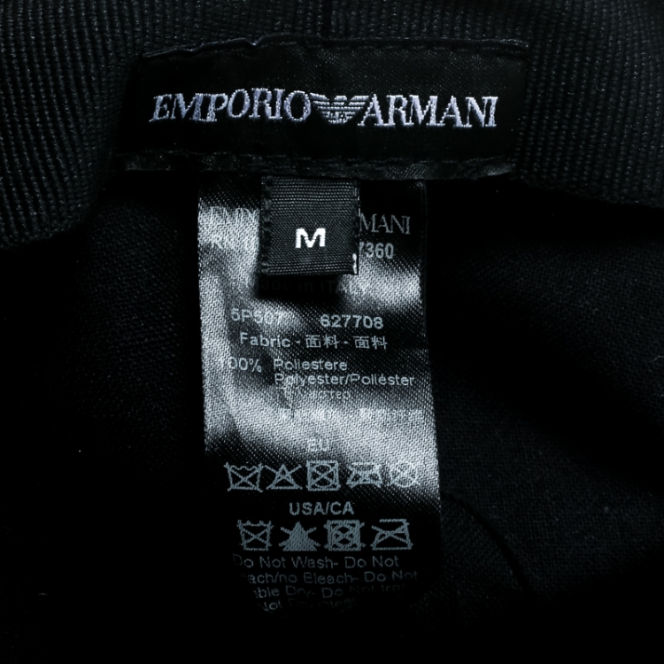Pre Owned Emporio Armani Electric Blue Monogram Logo Embroidered Baseball Cap M