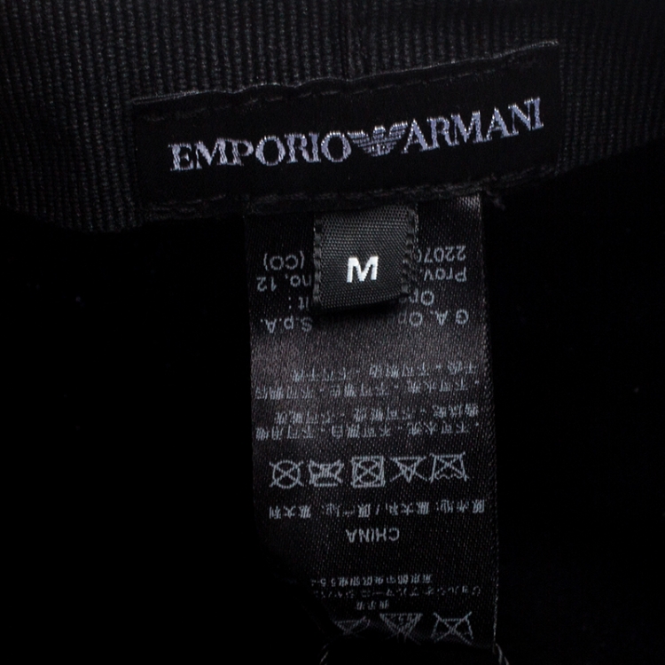 Pre Owned Emporio Armani Blue Pattern Logo Baseball Cap