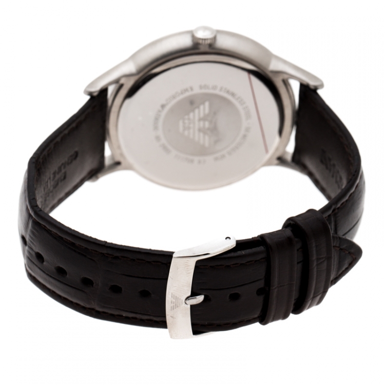 Pre Owned Emporio Armani Black Stainless Steel AR2480 Men's Wristwatch 43 mm