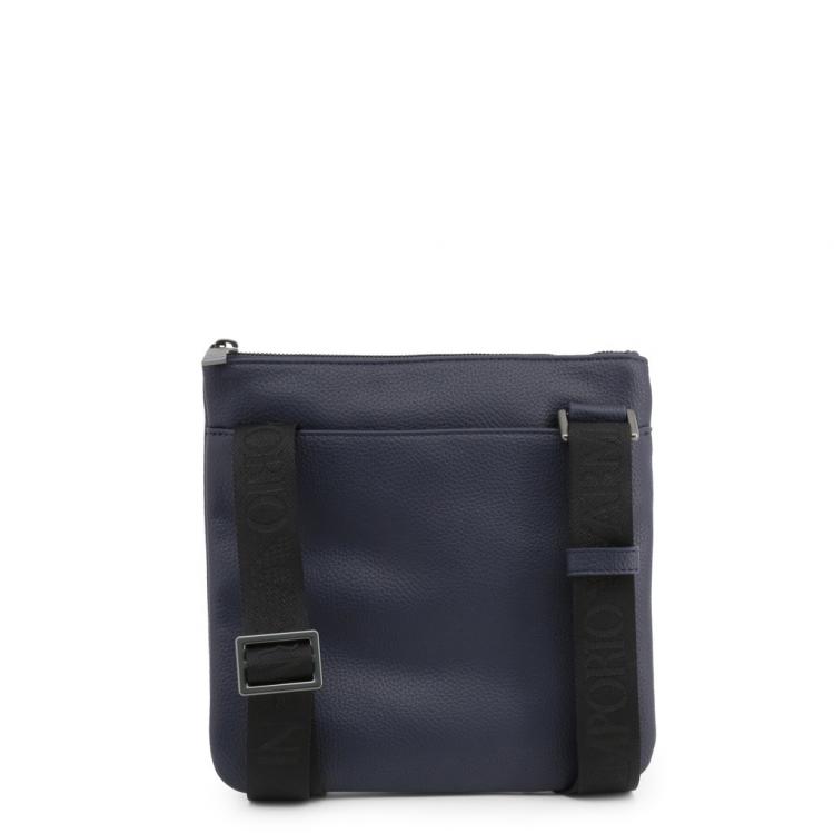 Pre Owned Emporio Armani Blue Faux Leather Messenger Bag