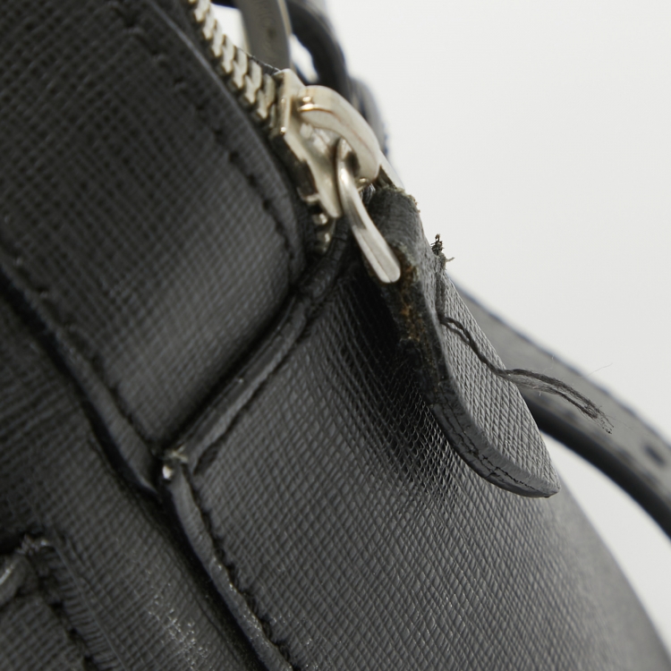 Pre Owned Emporio Armani Black Leather Backpack 